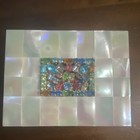 Vintage Marhill Mother Of Pearl Cigarette Case   Matching Lighter Rhinestone Set