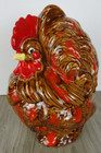 Rooster Cookie Jar 70s Speckled Brown Orange Atlantic Mold Vtg Retro Kitchen