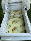 Vintage Bilt Rite Baby Pram Carriage White Blue Pin Strip 1950s Buggy Movie Prop