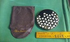 Vintage Deco Elgin American Powder Compact Brass Mesh Signed Puff 1950 s Unused