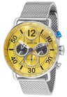 Invicta Mens Speedway Gearshift 44mm Chronograph Yellow Dial Mesh Bracelet Watch