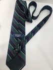 Botany 500 Tie All Silk Rep Green  red Diagonal Striped -pre Owned