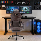 Gaming Chair With Footrest And Massage Lumbar Support  Ergonomic Computer Gamer