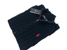 New Polo Ralph Lauren Long Sleeve Full Zip Cable-knit Sweater-black Size-large 