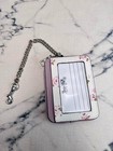 2026 Coach Zip Card Case W  Floral Print Id Chain Wallet Bag Charm  Nwt cau43