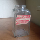Danville ill Woodbury Drug Co Oxalic Acid Poison Skull   Crossbones Labeled Jar