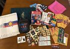 1996 Olympic Atlanta Memorabilia Souvenirs Lot  Tickets  Pins  Pink Scarf  Coins