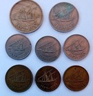Kuwait 8 X Coin Lot 1970s Fils Middle East Job Lot Currency Coins Coinage