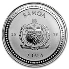 2018 Silver 1 Oz Silver Samoa Seahorse Bu