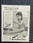 Buster Brown Shoes Girl Playing In Sand Pretty Feet Vintage Print Ad 1942