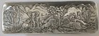 Vtg Arthur Court 1991 African Safari Aluminum Tray Feat Elephant  Giraffe  Etc 