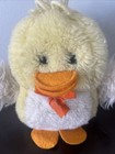 Vintage Eden Duck Rattle Inside Stuffed Animal Plush Bow 9  Yellow White Chime