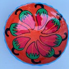 Mexican Folk Art Hand Painted Chili Pepper Bowl Signed 2009 Wall Hanging Decor