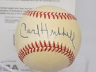 Carl Hubbell Hof Signed Autograph Nl Baseball Giants Sweet Spot Jsa      Loa