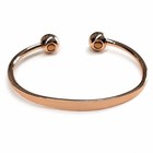 Pure Copper Magnetic Adjustable Cuff Bracelet Ball Ends Rose Gold Tone Women Men