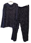 Nautica Navy Blue white Polka Dots Pajama Set Womens Sz Xl