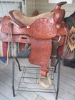 14   Semi Bar Vintage Tooled Ranch Trail Western Saddle
