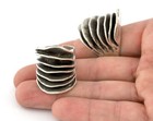 Slice Ring Adjustable Antique Silver Plated Brass  18mm 8us Inner Size  5237