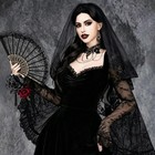 Black Lace Folding Hand Fan Rose Flower Vintage Wedding Bridal Party Photo Prop