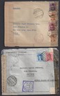 Egypt 1940 s Air Mail Cover From Alexandria   Cairo To Ny W further Censor In