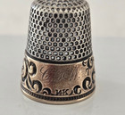 Antique Ketcham   Mcdougall Thimble     14k Gold   Sterling Silver