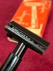 Antique Wwii Military German Brown Bakelite Safety Slant Razor 504 s Drgm