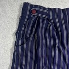 Ivy Vintage Navy Blue White Pinstripe High Waisted Pleated Shorts Womens Medium