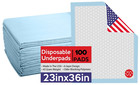 100 Disposable Incontinence Underpads 23x36 Large Quilted Bed Pads Pee Pads