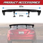Universal 57  Gt Adjustable Trunk Rear Spoiler Wing Abs Black Carbon Fiber Look