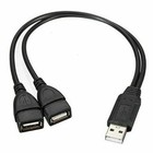 Usb 2 0 A Male To 2 Dual Usb Female Jack Y Splitter Hub Power Cord Adapter Cable