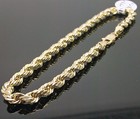 Real 10k Yellow Gold Rope Bracelet 4mm 8 Inch Men Women Diamond Cut On Sale