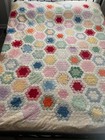 1930 s Grandmother s Flower Garden Antique Quilt 80x79