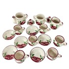 Vintage Child   s Miniature Tea Set Ceramic Floral Pattern 17 Pc Play Set