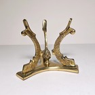Vintage Brass Tripod Fish Dolphin Globe Bowl Holder Stand