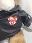 Bulldog Plush Faux Leather Jacket 15in Dan Dee Collectors Choice Biker Bulldog