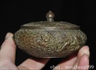 2 6 old China Ancient Dynasty Bronze Fengshui Fish Incense Burner Censer Statue