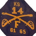 Antique Us Civil War Gar Veteran Banner Flag 14th Kansas Union Cavalry Military