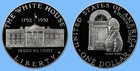 1992 W White House Commemorative   Proof Cameo 90  Silver Dollar   Box Coa
