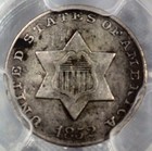 1852 Three Cent Silver Pcgs Graded Ms Xf 40