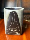 Mara Mexico Art Pottery Cat Mug Stoneware Square Base Signed Coffee Cup Vintage