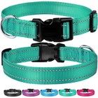 Eflective Nylon Dog Collar   Adjustable Safety Strap Small Medium Pets Usa 