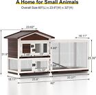 2 Tier Wooden Rabbit Hutch Bunny Cage Chicken Coop Pet House W run In outdoor