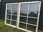 2 - 36 X 25 Antique Vintage Window Sashes Old 8 Pane Frame  1940s Arts   Craft