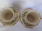 Lenox  Holiday Christmas Tea Cup   Footed Saucer Gold Trim Usa Set Of 2