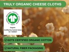 Organic Cheese Cloth Gots Cotton 36 X 36 In  Grade 100  Reusable Unbleached