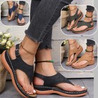 Women Low-wedge Orthopedic Sandals Ladies Casual Flat Shoes Anti-slip Flip Flops