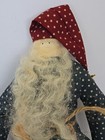 Primitive Folk Art Santa Claus Plush Doll Red Blue Stars Christmas 15    Handmade 