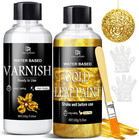 Liquid Gold Leaf Paint Kit - 3 53oz Ultra Shiny Quick Dry Metallic Gilding Pa   