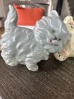 Vtg White And Gray Set Or Two Persian Playful Ceramic Figurines 1 -9 Inch 1-6in