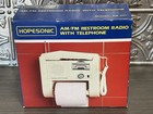      Vintage Hopesonic Restroom Telephoneam fm Radio He-841 Toilet Paperholder